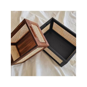 Rattan Solid Wood Storage Basket Desktop Storage Basket Snack Box Sundries Cosmetics Storage Basket Storage Organization Storage Box