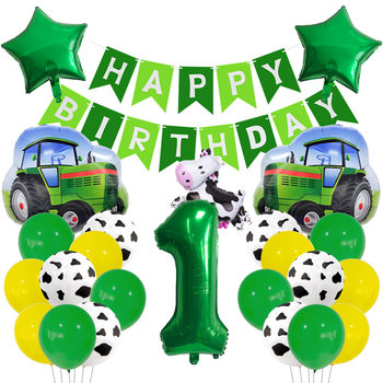 Amazon Cross Border Farm Theme Birthday Set Animal Cow Agricultural Vehicle Aluminum Film Balloon Party Decoration Arrangement
