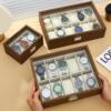 Walnut Wood Grain Watch Box, Watch Storage and Display Box, Integrated Watch Case, Detachable, Dustproof, Light Luxury Watch Box
