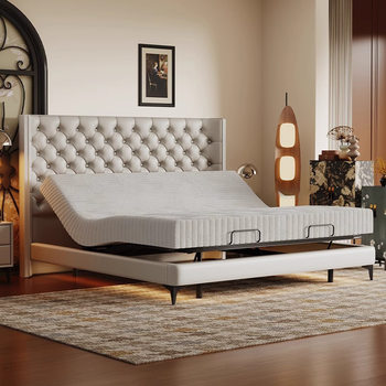 Multifunctional Leather Bed Italian Minimalist Retro Electric Smart Bed Modern Simple High-End Atmospheric Double Master Bedroom Bed