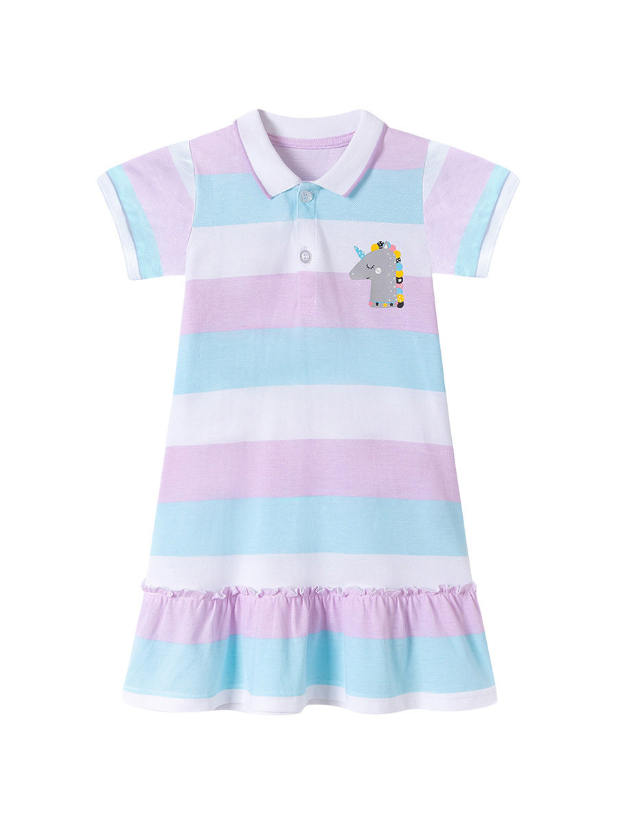 Girls' Dress, Summer Cartoon Short-sleeve Kids' Skirt, [Style] Baby Skirt