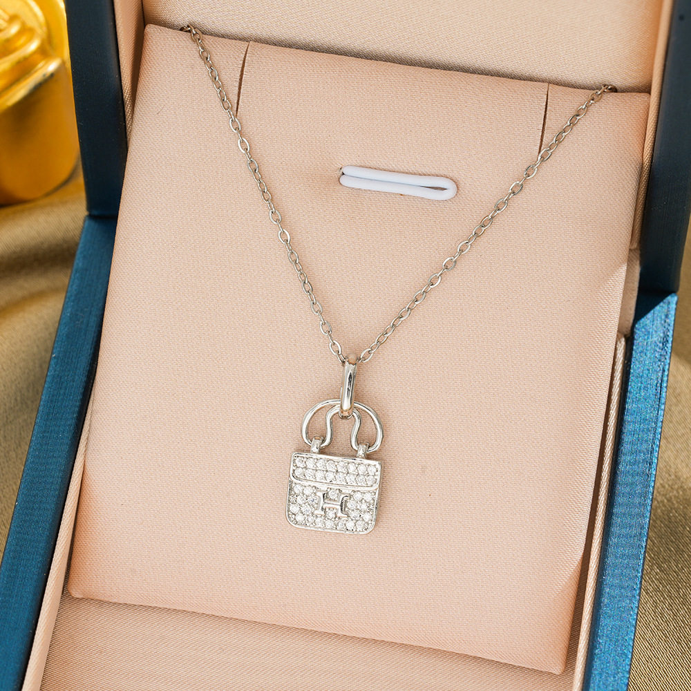 330バッグ H ネックレス-シルバー