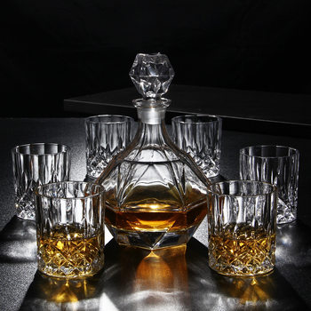 Wine Bottle Empty Bottle Wine Bottle Wine Decanter Household Wine Wine Jug Crystal Whisky Wine Bottle Bottle Cup Set