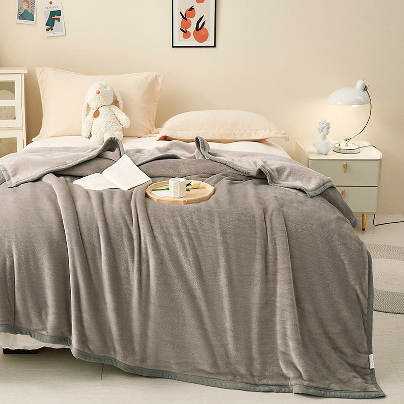 South Korea double-sided velvet bed sheet solid color thickened milk velvet blanket flannel coral velvet warm velvet quilt sheet anti-static