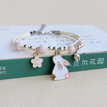 New K-Style of Cute Cartoon Bunny Bracelets for Female Students and Kidsren, Best Friends Gifts, Cross-Border Jewelry
