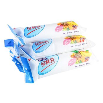 100 Pack Thickened Vestige Food Preservation Bag Point Break Hand Tear Bag Large Disposable Portable Food Bag