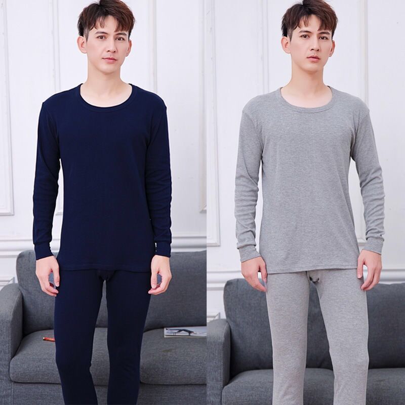 New Spring and Autumn Autumn Clothes and Autumn Pants suit Men's Middle-aged and Elderly People's Thermal Underwear Sweater and Pants Leggings suit Men