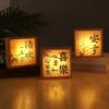 Creative Calligraphy Photo Frame Night Light Atmosphere Lamp Holiday Led Gift DIY Ornament Touch Square Desktop Rechargeable Model