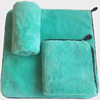 1200g green hair strange water towel wholesale fine fiber absorbent car cloth thick double coral fleece car wash towel