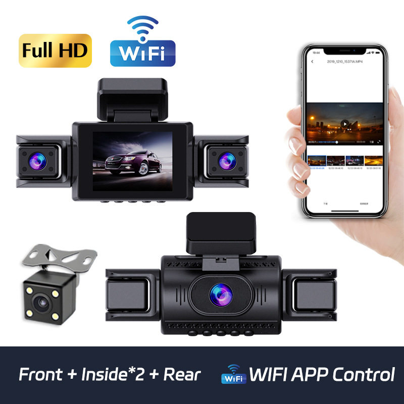 Xc402 Four-Lens Driving Recorder 3inch Hd 1080P with Wifi Inside and Outside the Car, Front, Rear, Left and Right 360 Degrees