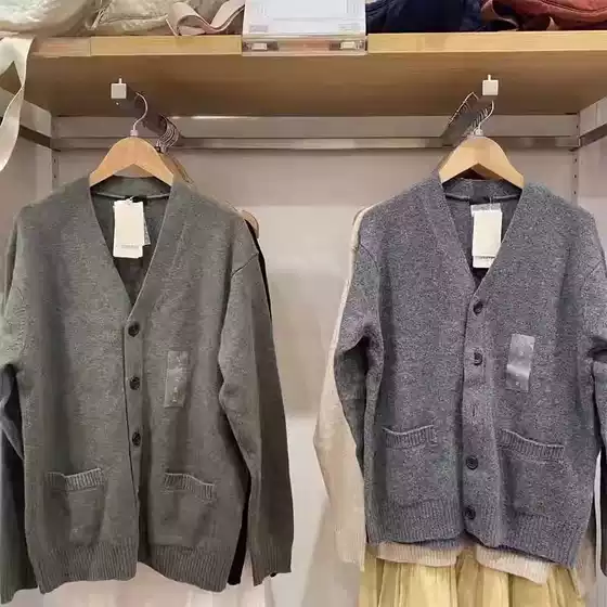 Men's and women's soft V-neck knitted cardigan/sweater top light coat 2024 autumn new SY469402
