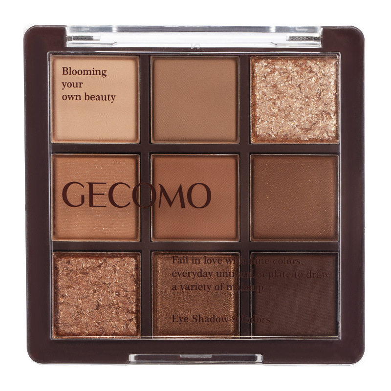 Gemeng Nine-Color Chocolate Eyeshadow Palette Matte Pearlescent Silkworm Highlight Brightening Earth Color Glitter Eyeshadow Beauty Makeup