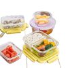 Glass Lunch Box for Microwave Heating, Suitable for Students and Office Workers, Lunch Box with Compartments, Sealed Bento Bowl