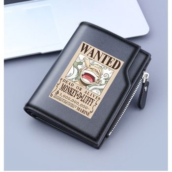 One piece Nick Luffy peripheral coin purse male student wallet short wallet tri-fold card holder card holder