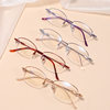 S7013T Ladylike Ultra-Light Small Frame Half-Rim Pure Titanium Eyeglass Frame Retro Literary Oval Eyeglass Frame Danyang Eyeglass Wholesale
