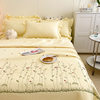 Korean Ins Blogger's Same Chiffon Summer Quilt Set Quilted Girly Heart Washed Cotton Ruffled Double Bed Cover