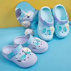 Disney Frozen Kids Clog Sandals Non-Slip Indoor Home Slippers for Girls Elsa Princess Cartoon Beach Shoes