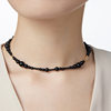 Vintage Black Onyx Necklace Women's Summer Niche Design Collarbone Chain Beaded Necklace Women's All-match High-end Necklace