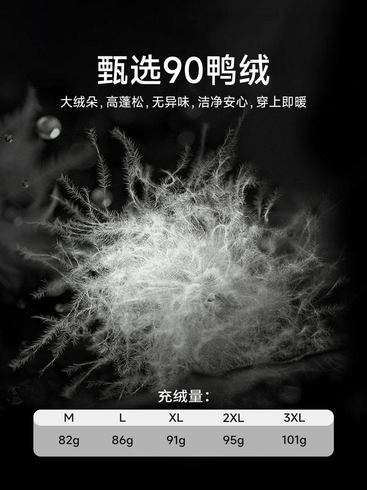 Woog200590 White Duck down Baseball Collar down Jacket Men's 2025 Winter New Slightly Loose Thickened Warm Jacket