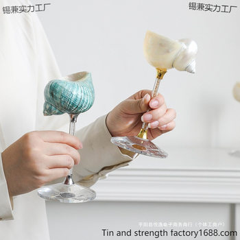 Light Luxury and Personalized Natural Conch Shell Goblet Handmade Creative Champagne Red Wine Cup Accompanying Gifts Wholesale