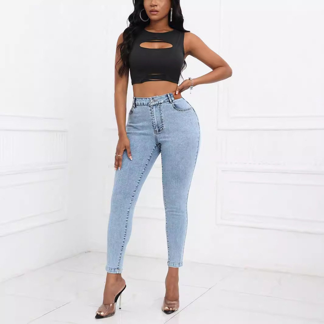 Slim Fit Stretch Denim Jeans for Women Casual Style Comfortable Fabric Versatile Use Ready to Ship