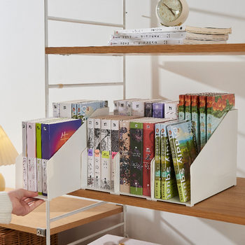 Book Double-layer Storage Bookshelf High and Low Storage Gallery Book Storage Office Desktop Vertical A5 Book Stand Book Picture Book
