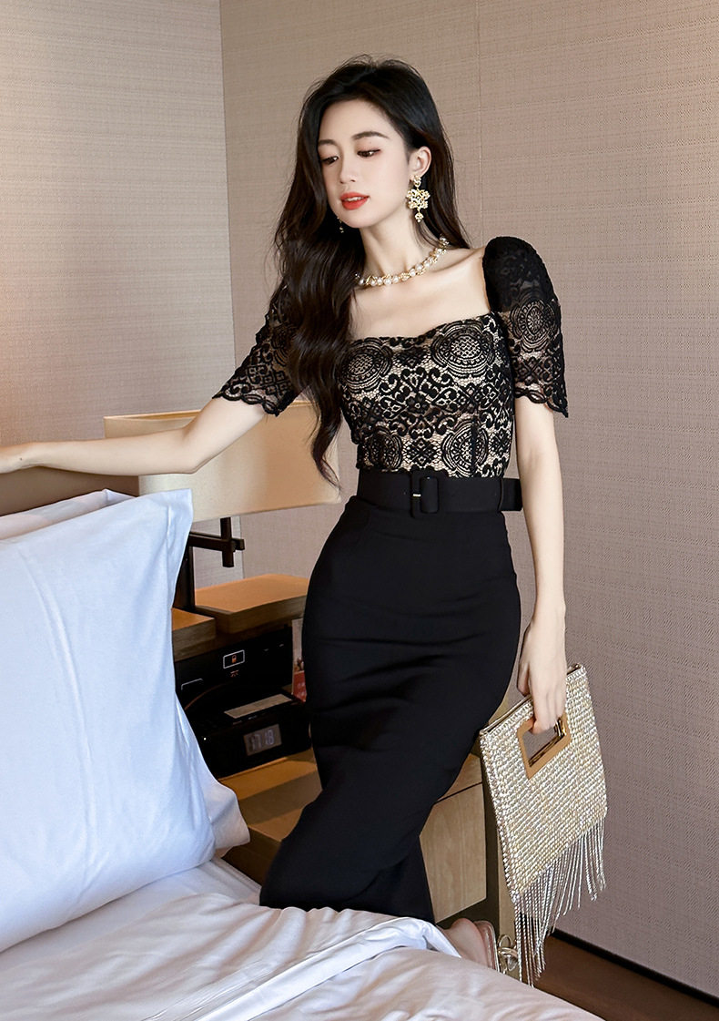 Chân váy bút chì nữ ôm eo cao dáng midi phong cách Pháp — [Đen], [Trắng], [Đỏ] chi tiết 12