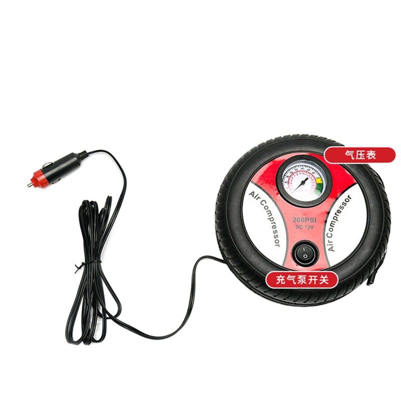 Car air pump tire type air pump car electric air pump round mini air pump car supplies