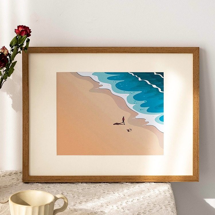 Solid wood picture frame mounting wall-mounted 4k8k watercolor texture painting sketch photo frame a3a4 wooden sketch puzzle frame 20