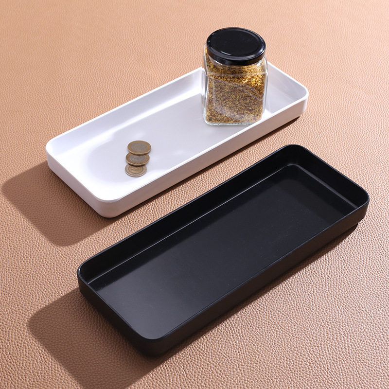 Japanese Creative Melamine Tray Rectangular Imitation Porcelain Tray Kitchen Seasoning Tray Toothbrush Holder Water Cup Tray Hotel Toothbrush