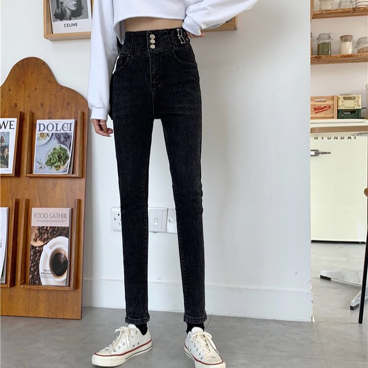 High Waisted Slim Fit Stretch Denim Pencil Pants Versatile Comfortable Trendy Spring Fashion for Women Wholesale