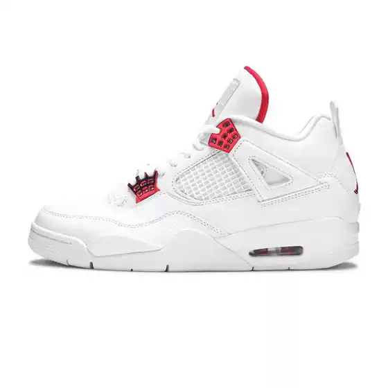 Putian Shoes Aj4 White and Green Turquoise Mid-Top Retro Basketball Shoes Jordan 4 Collaboration White Sail Black Cat Unisex Model