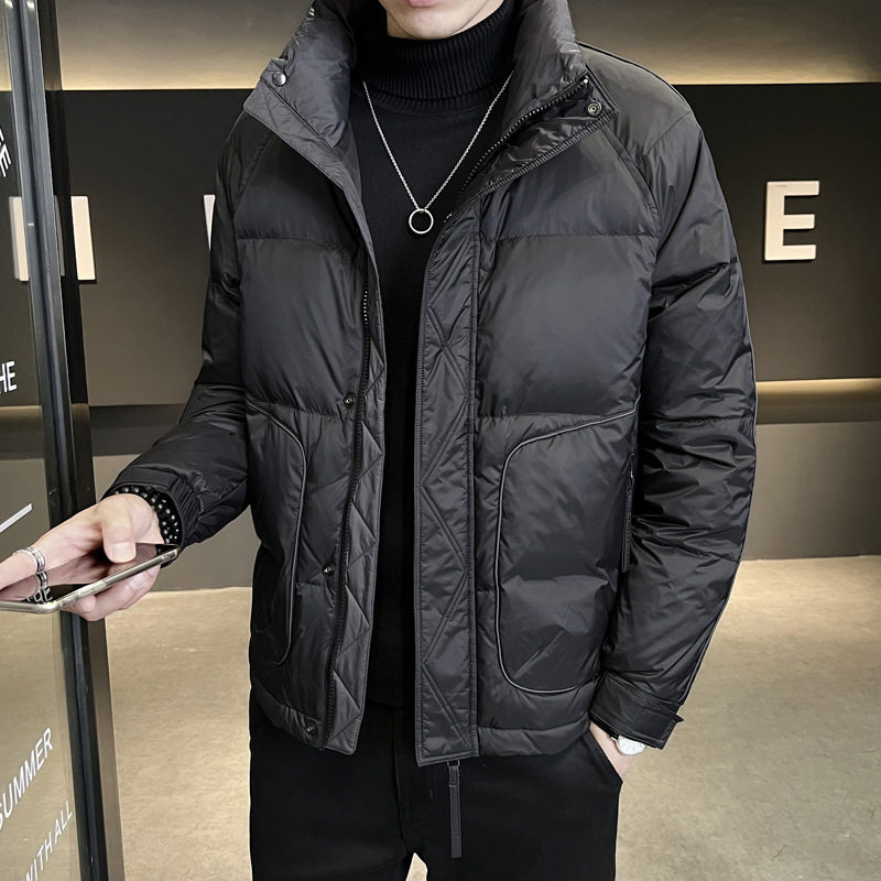 White Duck down Jacket Men's Stand Collar Trendy 2025 Winter New Style Young Handsome Versatile Thickeneded Warm Jacket