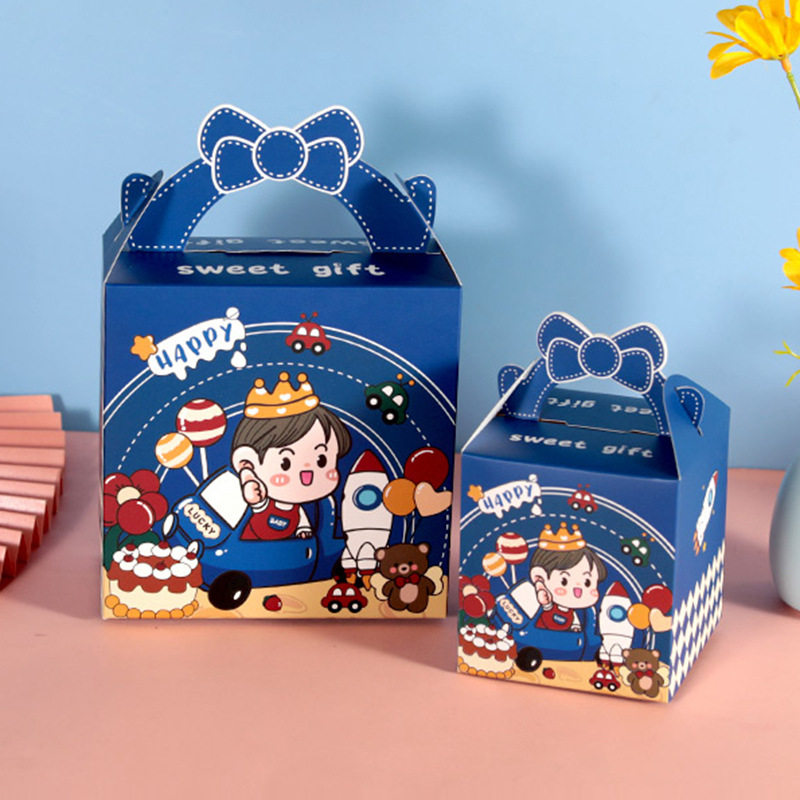 Children's Cartoon Candy Box Gift Packaging Box Portable Birthday One Year Old Children's Day Baby Full Moon Gift Box Empty Box