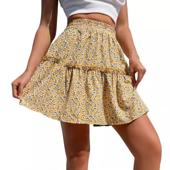 Floral Print Mini Skirt High Waist Stylish Design Spring Summer Fashion Wholesale Available ready to ship