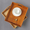 Zakka Retro Wooden Tray Wooden Restaurant Serving Tray Restaurant Food Fruit Tray Portable Storage Tray