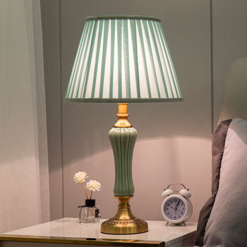 American Simple Bedside Lamp Ceramic Nordic Home Living Room Bedroom Room Table Lamp Factory Direct Sales Dimmable