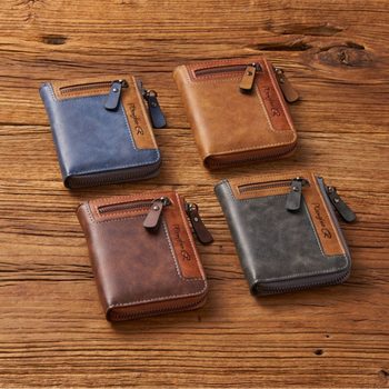 New Men's Wallet Multifunctional Short Zipper Wallet Casual Multi-Card Slot Men's Wallet