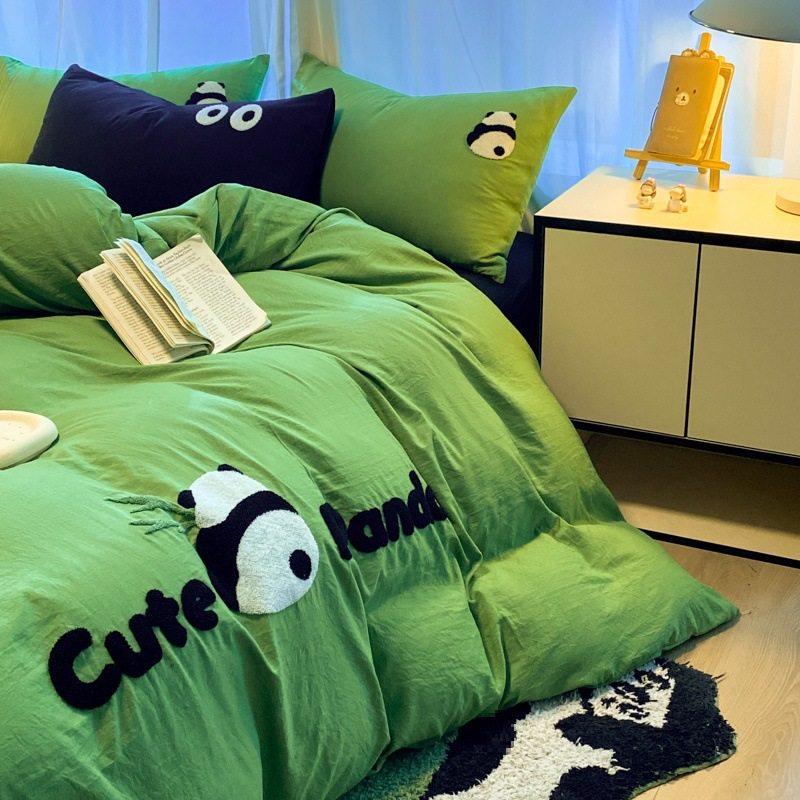 2024 New Bedding Four-Piece Set Pure Cotton Bed Bed Sheets Quilt Cover 4 Bed Three-Piece Set Student Dormitory 3 Single and Double