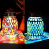 Solar mosaic lamp projection garden decorative atmosphere lamp portable lamp table lamp outdoor lamp night light