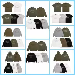 Spring and summer new FOG ICON line letter printing round neck pullover short sleeve men and women fleece-lined hoodie