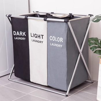 Dirty Clothes Basket Large Folding Dirty Clothes Storage Basket Household Laundry Basket Bathroom Bedroom Toys Aluminum Rack Dirty Clothes Basket