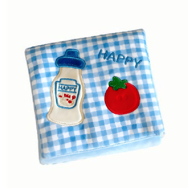 青い格子縞の牛乳瓶