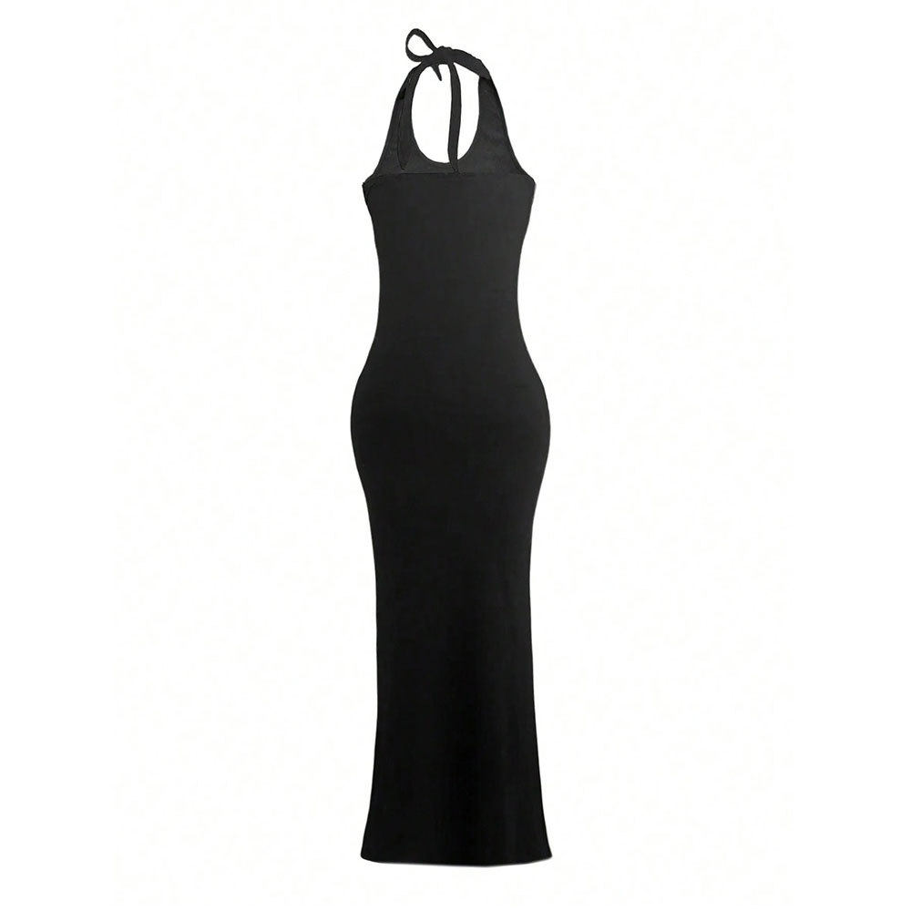 Summer Womens Backless Bodycon Dress Solid Color Halter Neck Sexy Style Perfect for Parties and Events Wholesale