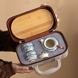 Высококачественный дорожный чайный сервиз Ru Kiln, небольшой набор, чашка Kuaike, один чайник, четыре чашки, портативный подарок для делового партнера компании на открытом воздухе