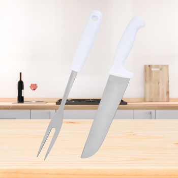 New kitchen knife stainless steel PP handle two-piece set barbecue knife and fork camping camping tools factory direct sales
