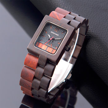 DODO DEE sandalwood square watch men's retro simple luminous wood watch Europe and the United States cross-border hot custom