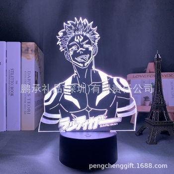 Foreign trade hot sale 3D night light spell back to battle peripheral acrylic colorful touch 16 color remote control White crack