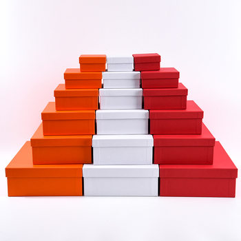Spot large white birthday gift box red rectangular candy box exquisite orange hand gift box empty box