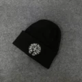 Black round floral